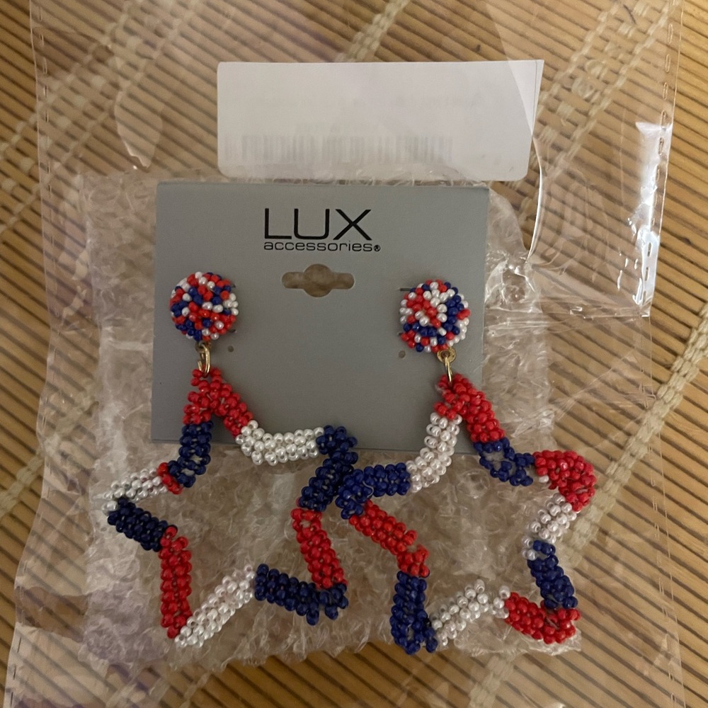 Red White & Blue Star Earrings NEW